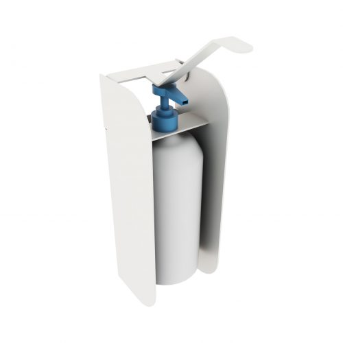 Wall-mounted stand with elbow dispenser A
